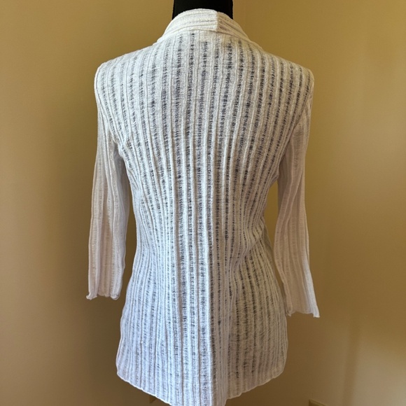 *JM COLLECTION* Petite White Long Sleeve Open-Front Cardigan Sweater Size PM - Picture 5 of 9
